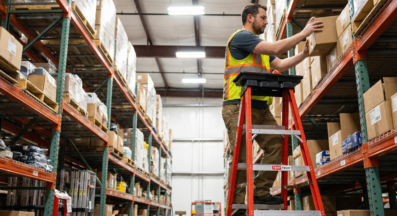 İnşaat sahasında TENTTECH çift çıkışlı izole merdiven